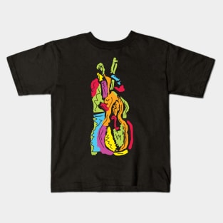 Multicolor Bass Musician Kids T-Shirt